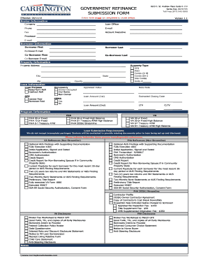 Government Refinance Submission Form