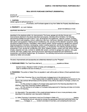 Residential Real Estate Purchase Contract