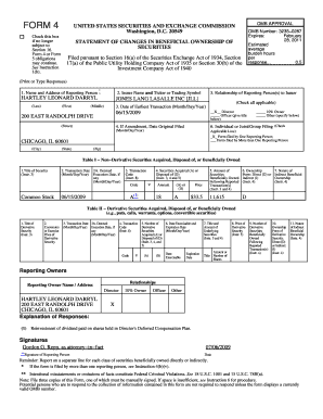Form 4 Statement of Changes in Beneficial Ownership