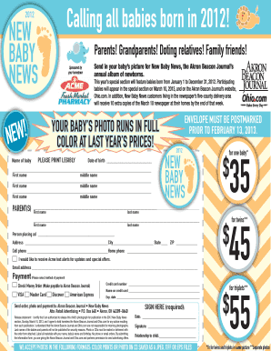 New Baby News Submission Form