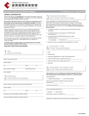 IRA Asset Transfer/Direct Rollover Request