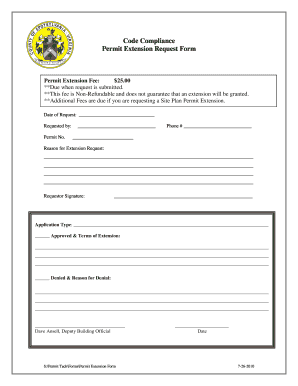 Permit Extension Request Form