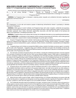 Non-Disclosure and Confidentiality Agreement for Commercial Property