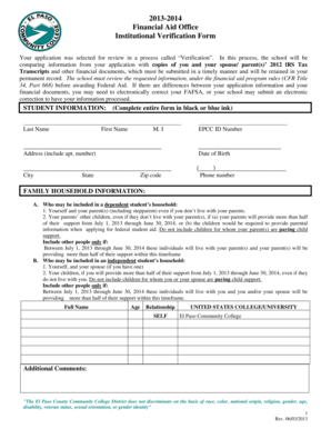 Institutional Verification Form