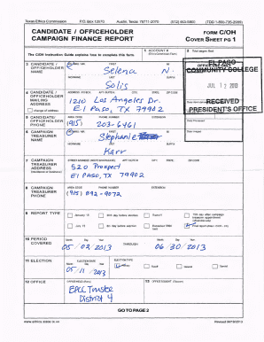 Texas Ethics Commission Campaign Finance Report