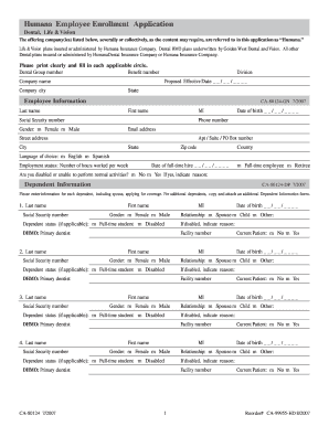 Humana Employee Enrollment Application