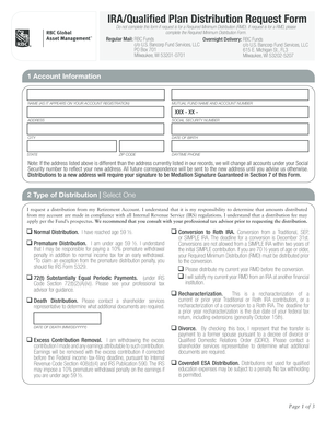 IRA/Qualified Plan Distribution Request Form