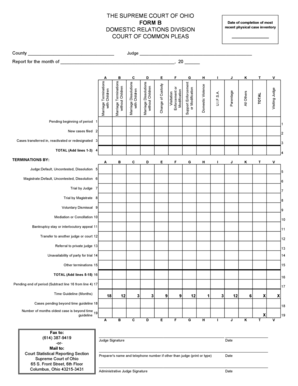 Ohio Domestic Relations Case Inventory Form