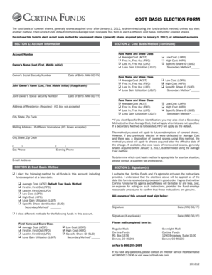 Cost Basis Election Form