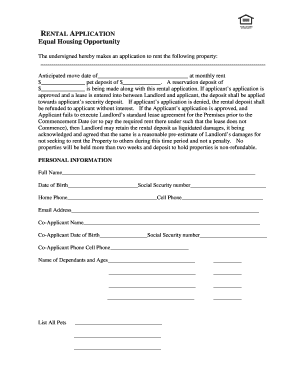 Rental Application Form