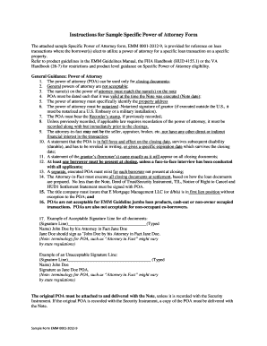 Specific Power of Attorney Form EMM 0001-2012-9