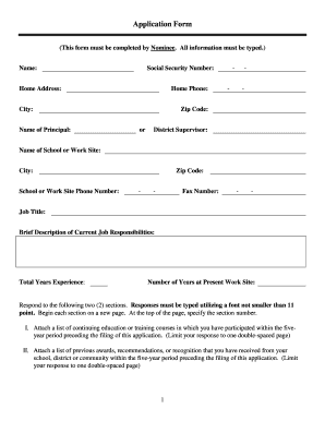 Nominee Application Form