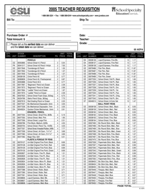 Teacher Requisition Form