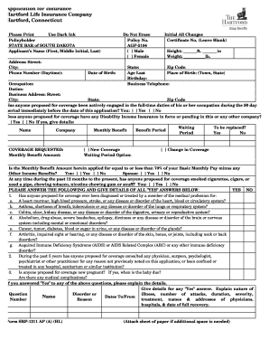 Hartford Life Insurance Application