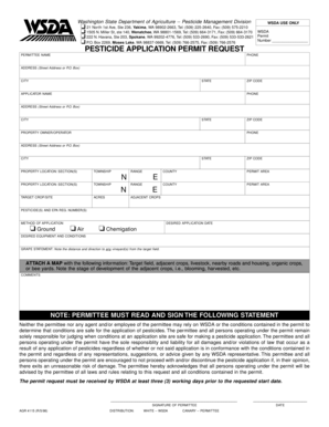 Washington Pesticide Application Permit Request