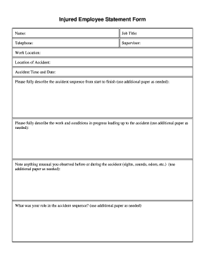 Injured Employee Statement Form