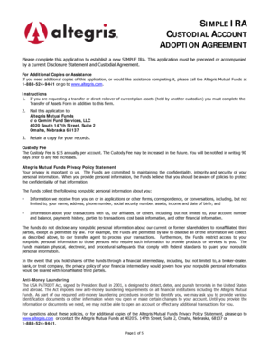 SIMPLE IRA Custodial Account Adoption Agreement