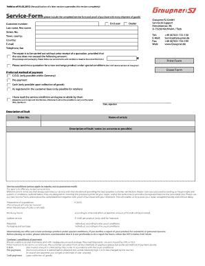 Graupner Service Form