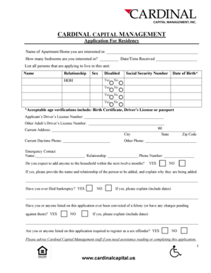 Cardinal Capital Management Residency Application