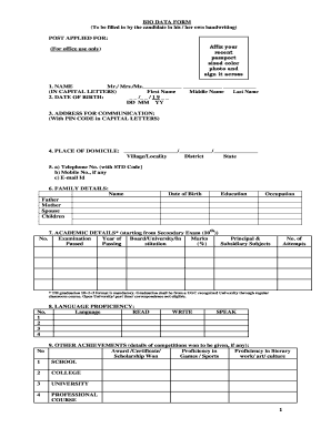 BIO DATA FORM - Repco Home Finance