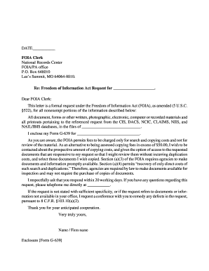 Freedom of Information Act Request Letter