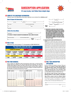 Mega Millions Subscription Application
