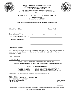 Early Voting Ballot Application