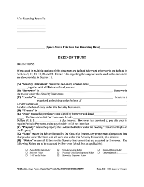 Nebraska Deed of Trust Form 3028