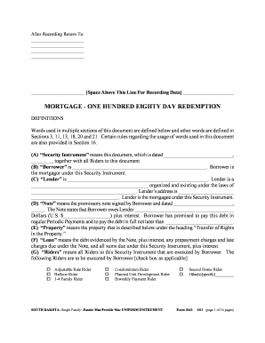 South Dakota Mortgage Agreement