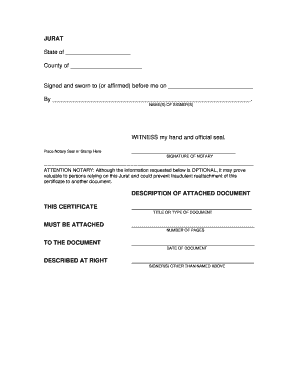Notary Jurat Form