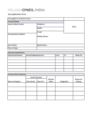 Job Application Form