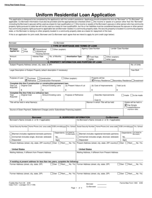 Uniform Residential Loan Application