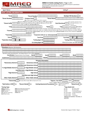 MRED 2-4 Units Listing Form