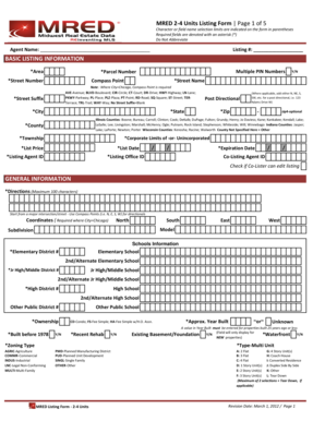 MRED 2-4 Units Listing Form