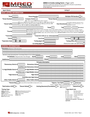 MRED 2-4 Units Listing Form