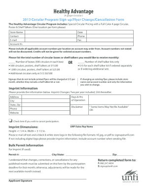 Healthy Advantage Circular Program Sign-up Form