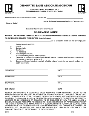 Florida Designated Sales Associate Addendum
