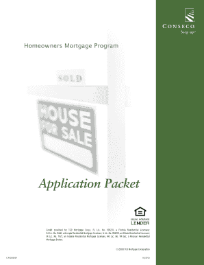 Homeowners Mortgage Program Loan Application