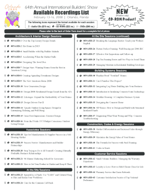 64th Annual International Builders' Show Order Form