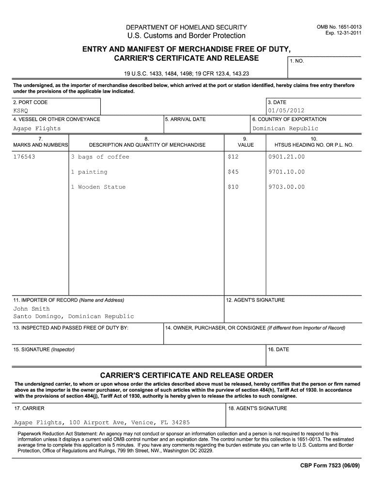 cbp form 7523 instructions Preview on Page 1.