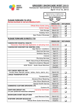 ? Order Form Checklist