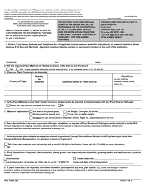 USDA APHIS PPQ Form 588
