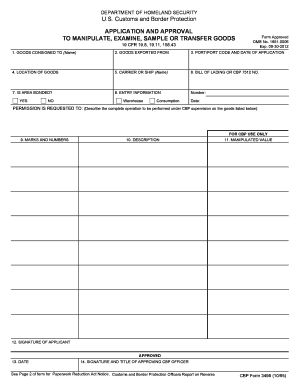 US Customs and Border Protection Form 3499