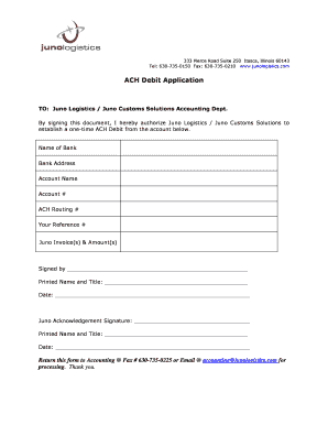 ACH Debit Application