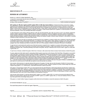 Power of Attorney for Customs Business