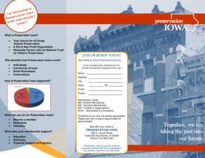Preservation Iowa Membership Form