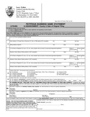California Fictitious Business Name Statement