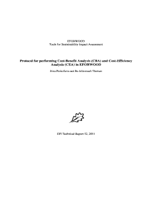 Protocol for performing Cost-Benefit Analysis - European Forest ...