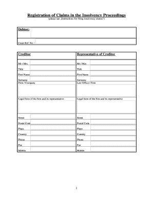 Registration of Claims in the Insolvency Proceedings - Walter &amp; Walter