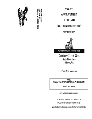 AKC LICENSED FIELD TRIAL FOR POINTING BREEDS October 17 ...